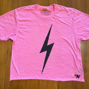 Aviator Nation Bolt Boyfriend TEE - Neon Pink